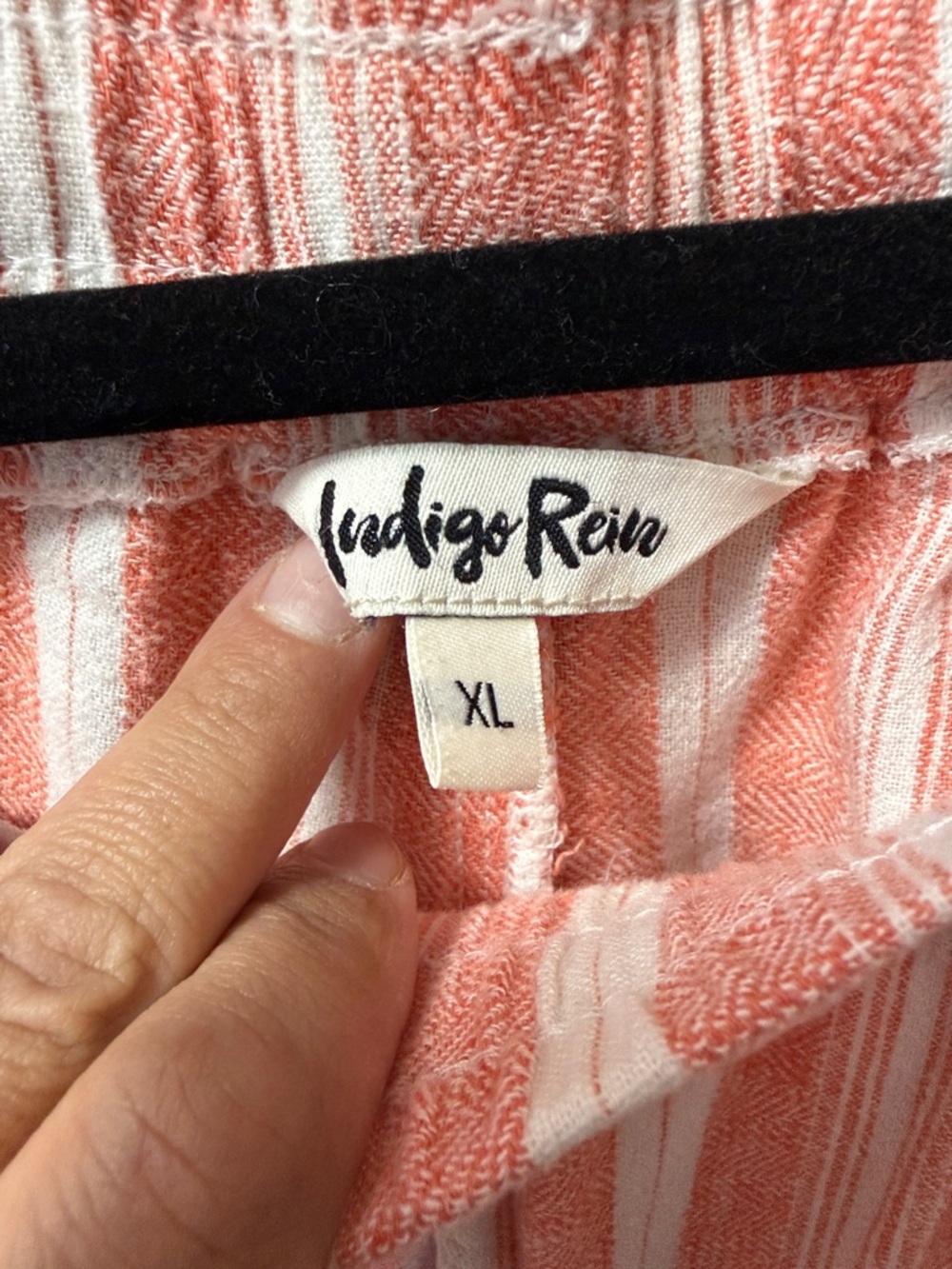 Indigo Rein Coral & White Striped Wide/Straight-Leg Drawstring Pants